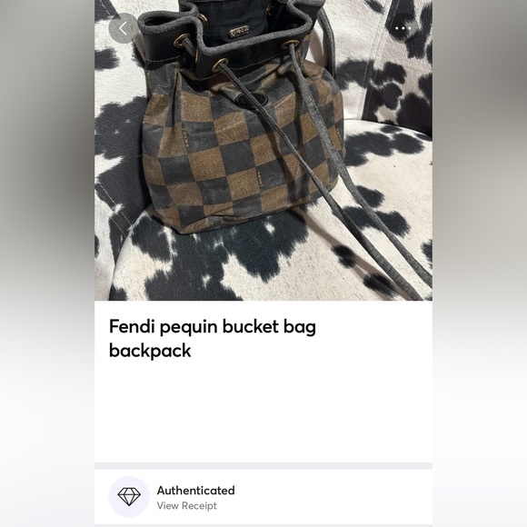 Fendi Black and Brown Checkered Backpack - Picture 16 of 16